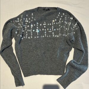 Forever 21 Charcoal Embellished Sweater